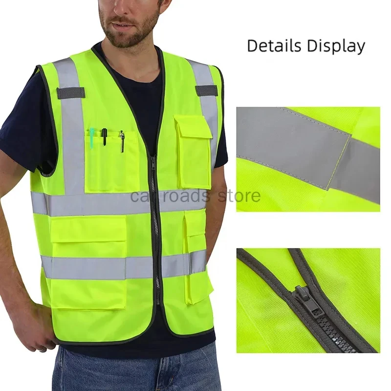 Reflective Safety Vest Motorcycle Jacket For Men Woman