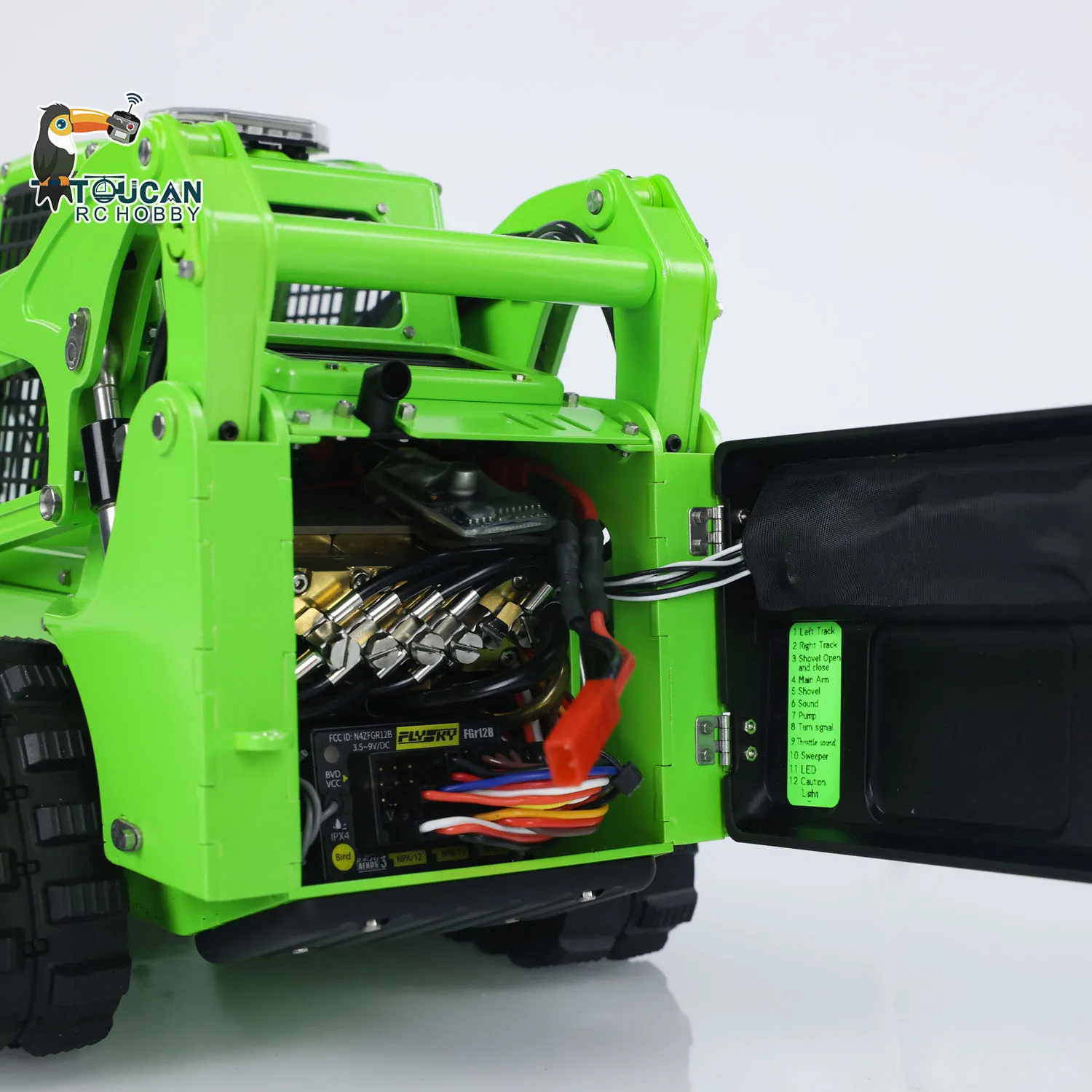 LESU 1/14 Aoue LT5 RC Hydraulic Loader RTR Skid-Steer Truck Electric Cleaner Lights Sounds Remote Control Construction Car Toys 6