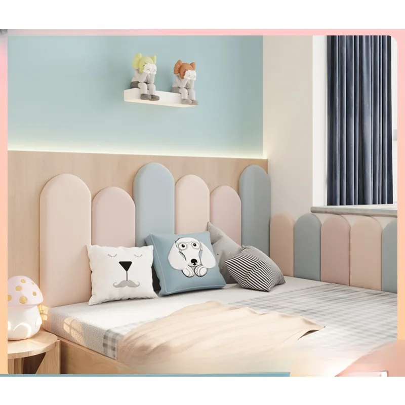6-Piece Soft Anti-Collision Wall Padding For Cribs & Bed Headboards - DIY Baby Proofing Panels (Gray)