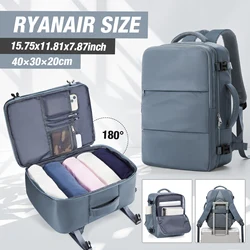 Compact Travel & Business Backpack - 15.6 - inch Laptop, Unisex, Cabin - Approved (Grey Blue)