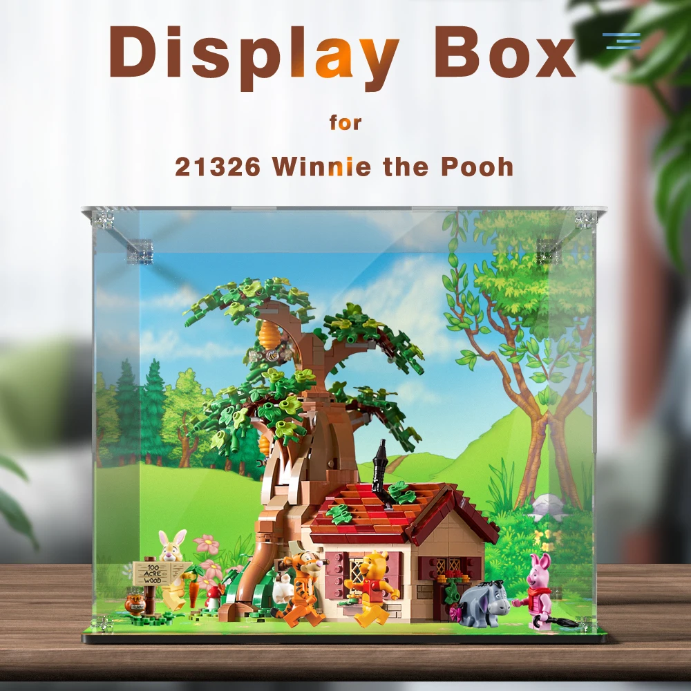 

Acrylic Display Box for Lego 21326 Winnie the Pooh Dustproof Clear Display Case (Toy Bricks Set not Included）