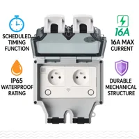 Tuya Waterproof Electrical Wall Socket EU FR KR IL IP66 Outdoor Socket WIth Timer Wifi Smart Life Power Outlets 220V Dual Master - Image 5