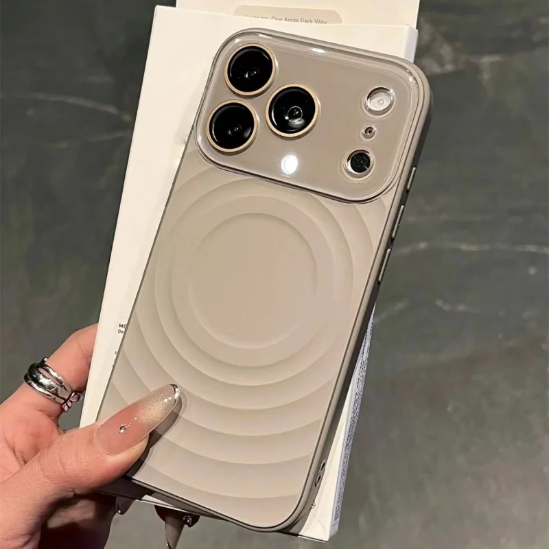 Luxury Glossy Shockproof Camera Case with Liquid Wave Pattern