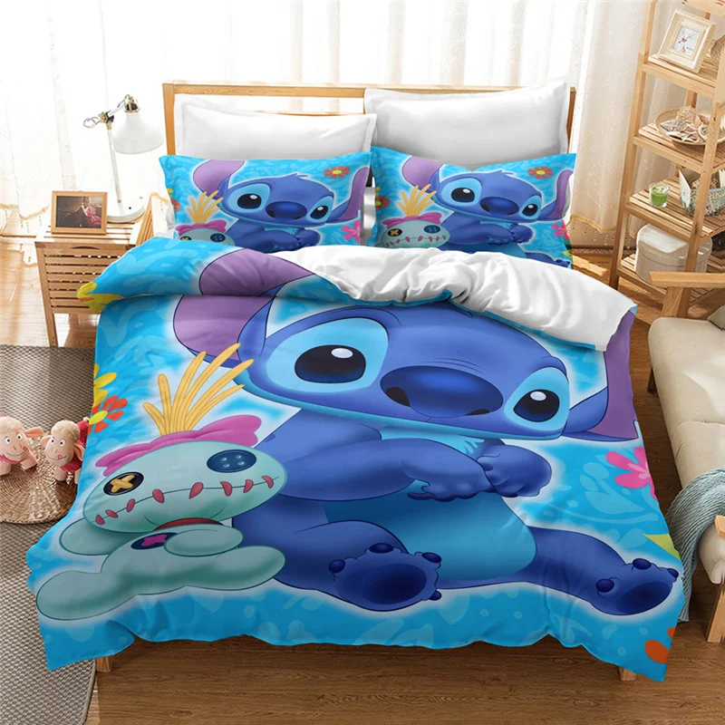 Set di biancheria da letto 3d Stitch Cartoon Set di copripiumini Disney  Lilo & Stitch popolari federe Twin Full Queen King lenzuola - AliExpress