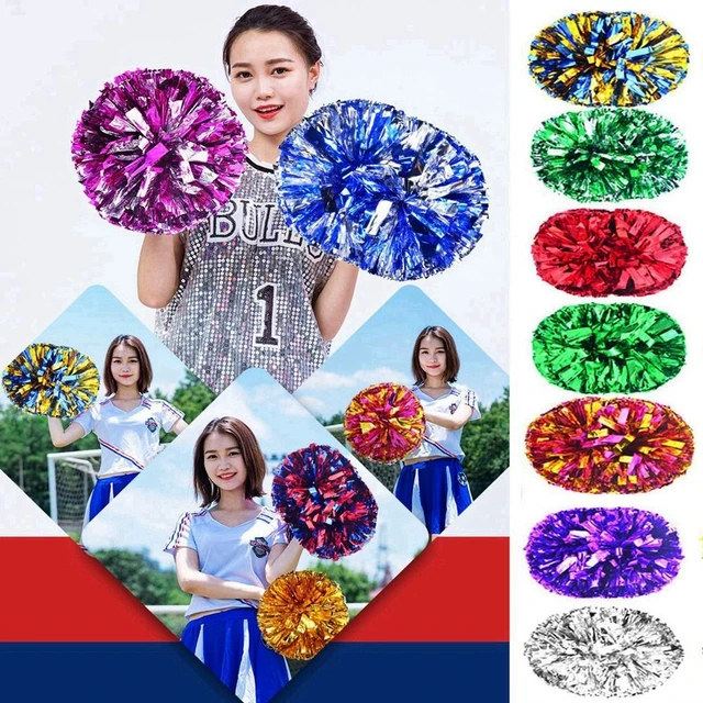 7 Colors 6pcs Cheerleading Pom Poms Party Dance Equipment Sports Pompoms  Cheer