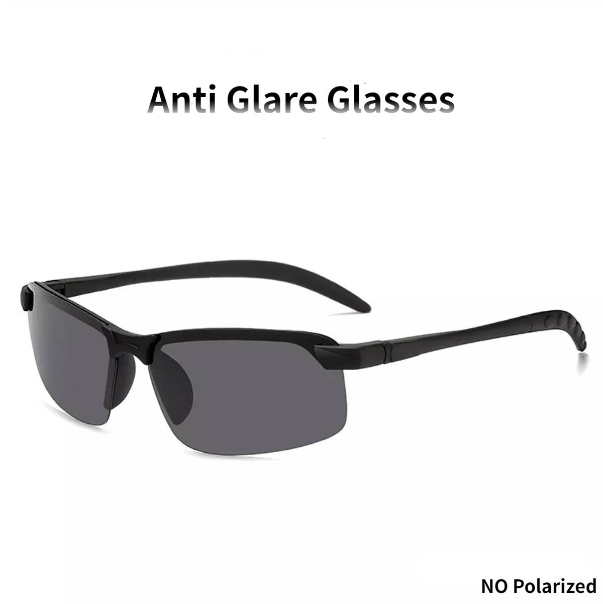Nachtsichtbrille für Herren, blendfrei, Halbrahmen, polarisierte Sonnenbrille für Fahrer, UV400, 2 Stück, Tag- und Nachtbrille_voghion.com
