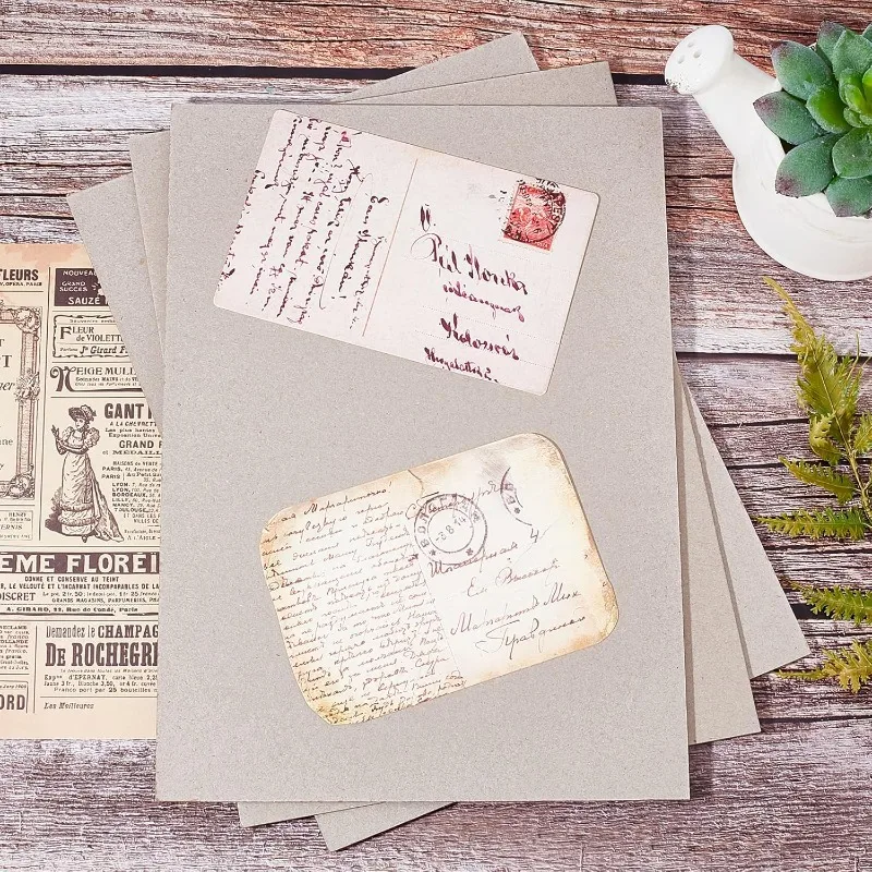 1Set 11.7x8.2” Book Board 6pcs 79PT Rectangle Binders Board for Book Binding Book Cover Heavy Weight Brown Kraft Cardboard Paper - 2