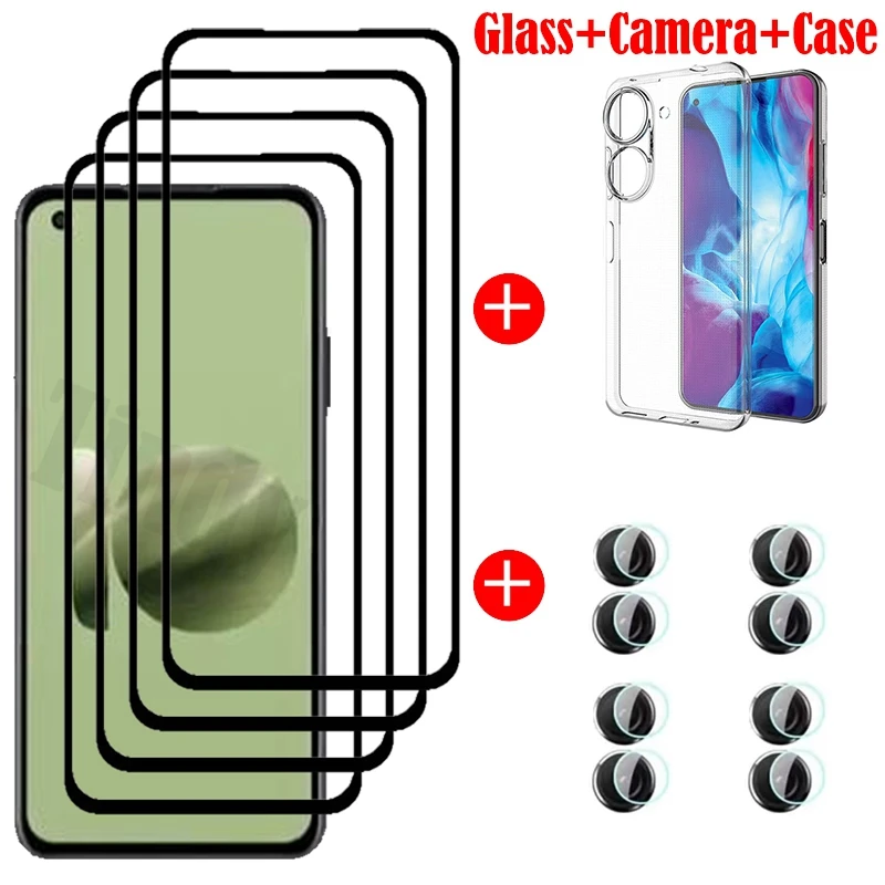 For Asus Zenfone 10 Glass Tempered Glass Full Glue Cover Screen Protector For 9 Camera Film screen protector