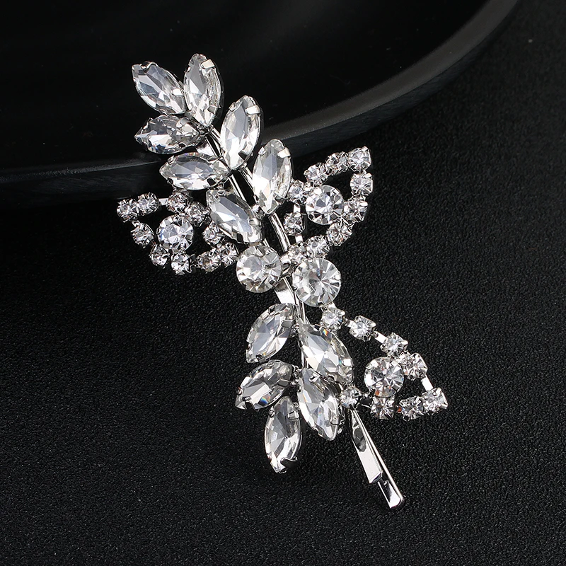 Bridal Rhinestone Side Flower Hair Clip Wedding Hair Accessories