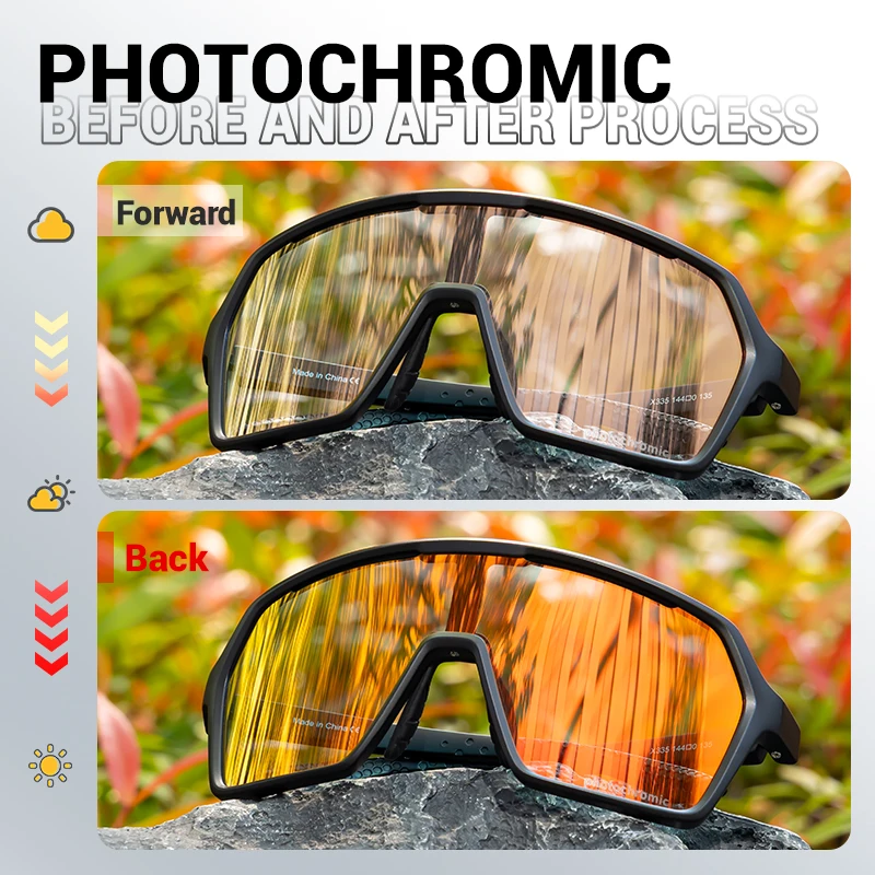 Photochromic UV400 Outdoor Sports Eyewear - Unisex Cycling, Running, and Hiking Sunglasses