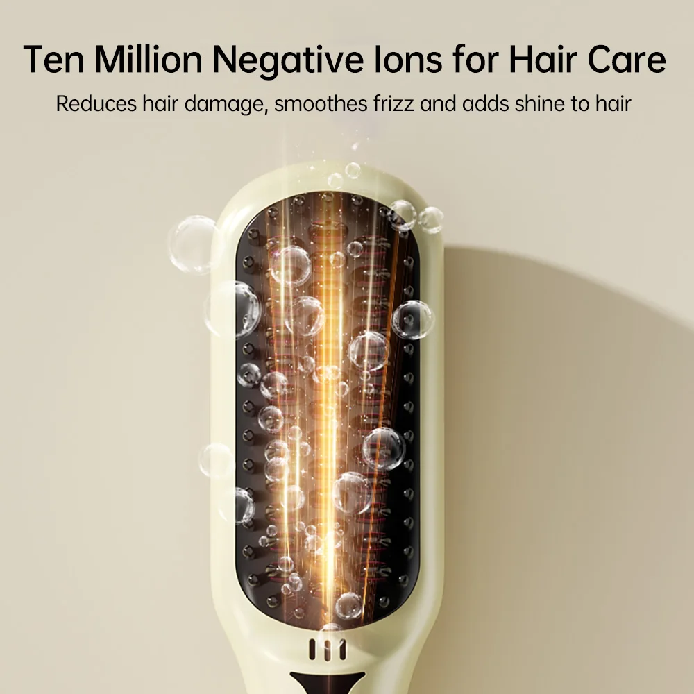 Hair Straightening Brush Negative Ion 2 In 1 Hair Straightener Heating Comb Multifunctional Hair Curler Curling Iron Stying Tool 2