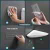 Wall Mounted Triangle Storage Rack Bathroom Shelf With Towel Bar Corner Organizer Punch Free Bathroom Accessories sets 5