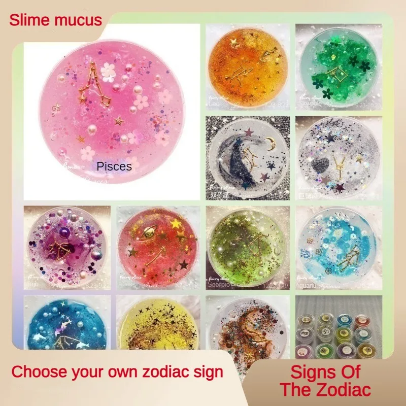 Zodiac, Glitter, Clear Slime