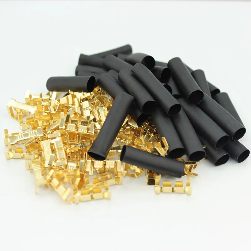 U-Shaped Electrical Wire Connectors Set Crimp Terminals Block for Fast Wiring Cable Lock 0.5-1.5mm&sup2; with Heat Shrink Tube Kits wire connectors