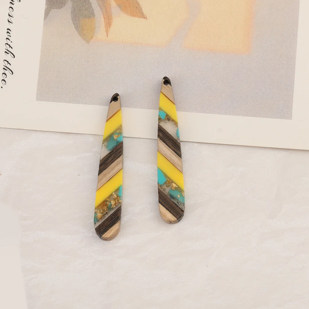 Cordial Design 50Pcs 8*44MM DIY Accessories/Hand Made/Stick Shape/Natural Wood & Resin/Charms/Jewelry Findings&Components - cordial