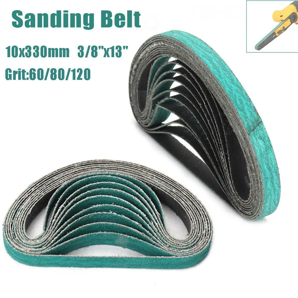 1Pcs 10x330mm 20x520mm Sanding Belt Zirconia 40-120 Grit Polishing Tool Green Deburring Sander Abrasive Belt