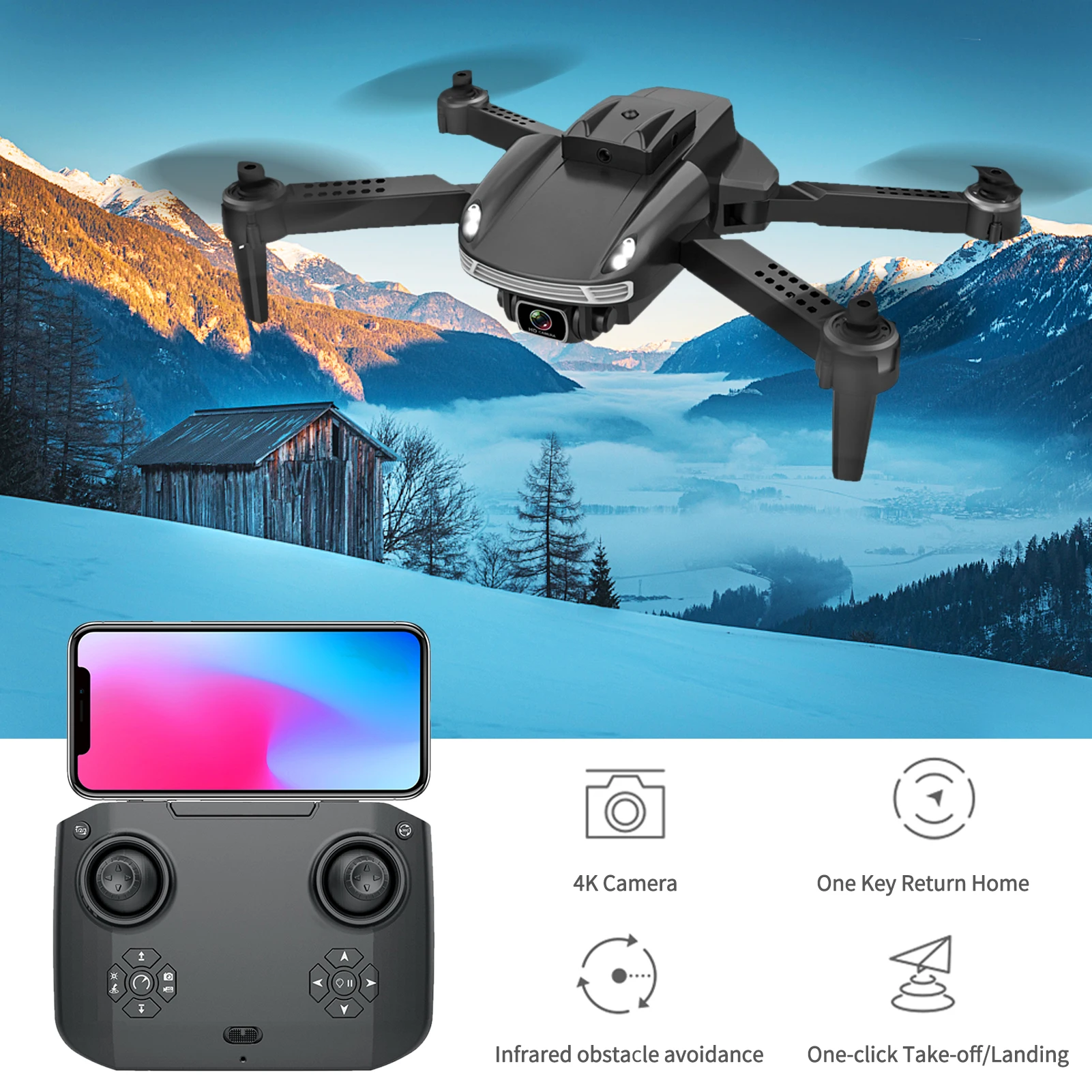 explorers 4ch remote control quadcopter RC Drone Camera 4K RC Toy Airplane RC Quadcopter with Function Obstacle Avoidance Gesture Control Storage Bag camoro quadcopter drone with camera and remote control