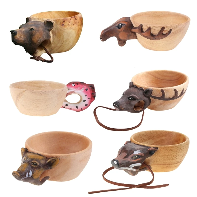 

Nordic Water Cup for Creative Portable Rubber Material Hand Carved Animal Drop shipping