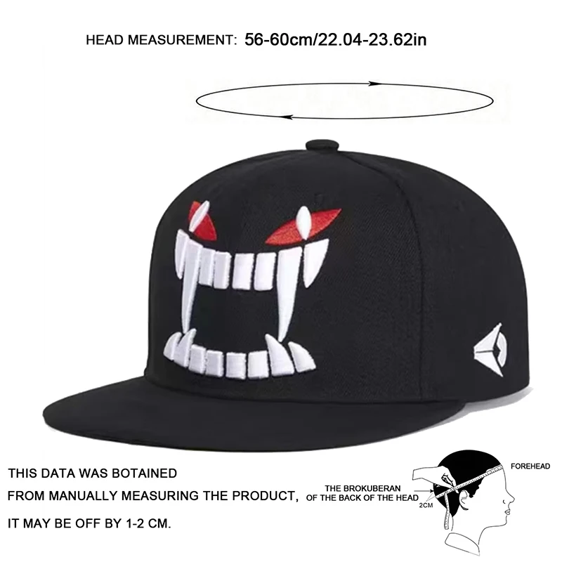 Unisex Dämon Stickerei Hip-hop Hüte Frühling Herbst Einstellbar Casual Snapback Baseball Caps Outdoor Sonnenschutz Hut Sport Kappe – Detail 3