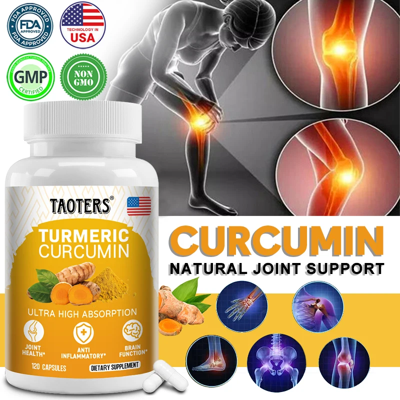 

TAOTERS Turmeric Curcumin - Black Pepper for Maximum Absorption, Natural Joint Immune Brain Support, Turmeric Extract Supplement