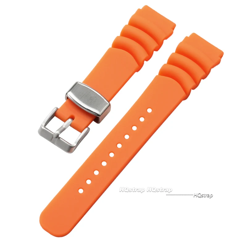 Richie Strap]Fibbia cinturino cinturino cinturino orologio subacqueo in gomma nera 24 mm x 8 mm adatto per Divas 'Dream (argento
