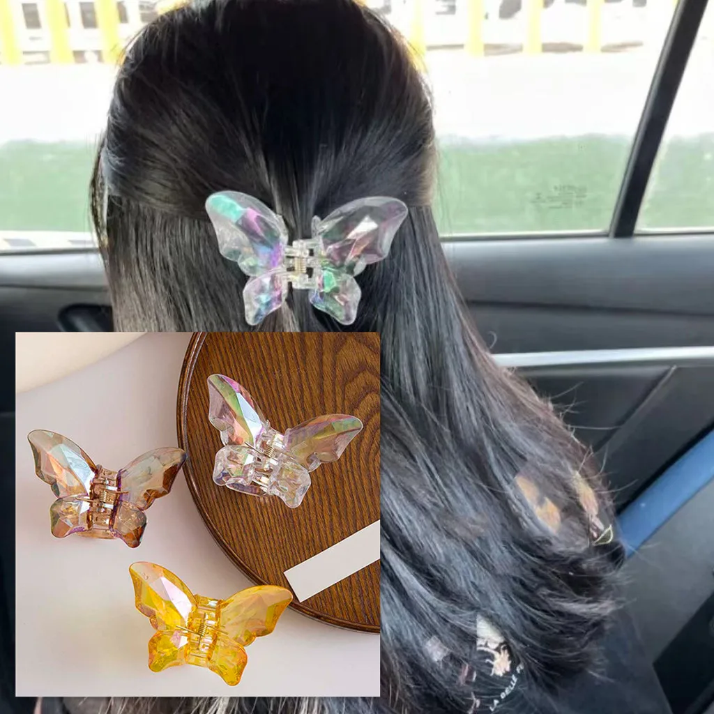 

Acetate Resin Hair Claw Sweet Fairy Butterfly Hairpin Clip Colored Styling Tools Barrettes for Women Girls