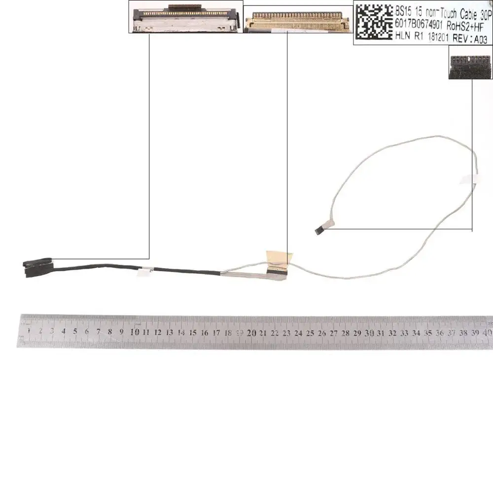 New LCD LED Video Flex Cable For HP 650 g2 650 g3 655 g2 g3 Without Touch， ORG PN:6017B0674901