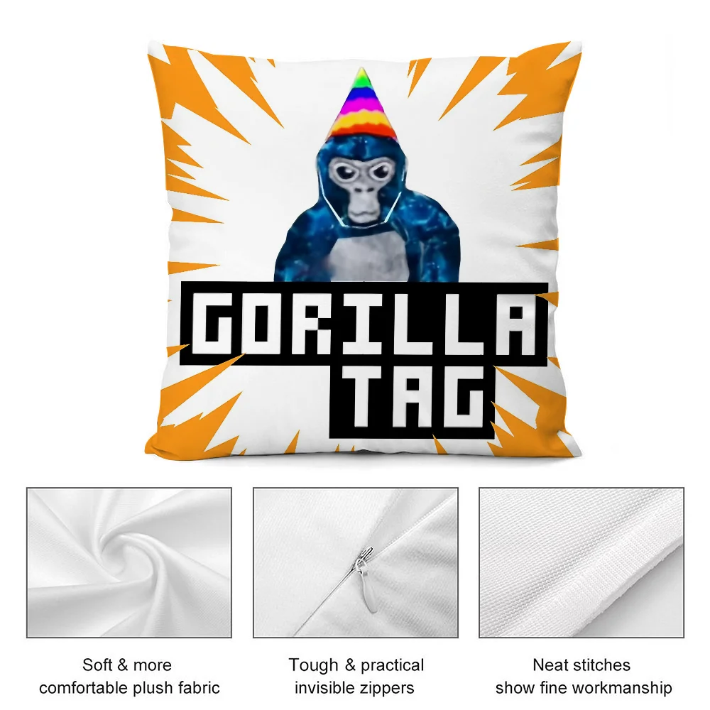 G-Gorilla Tag Plush Decorative Pillow Cover - Double-Sided Sofa Cushion Case