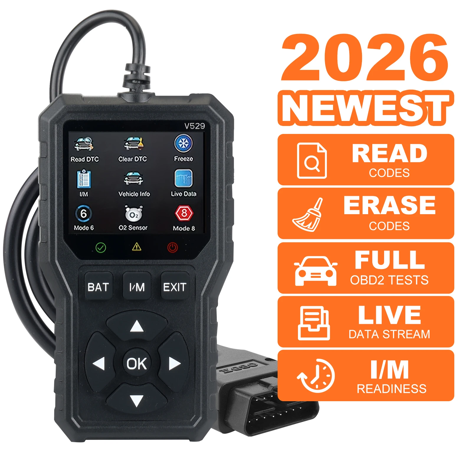 V529 OBD2 Diagnostic Scanner Auto Car Code Reader And Scanner Vehicles' Health Inspection Tool