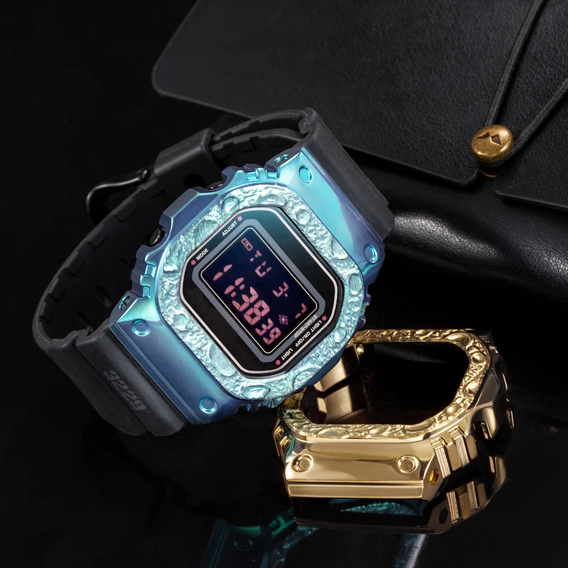 

Чехол для часов для Ca-sio DW5600 Limited Crater DW5000 DW-5600 GW-B5600 GW-5000, модифицированный легкий титановый сплав Moon Back Bezel