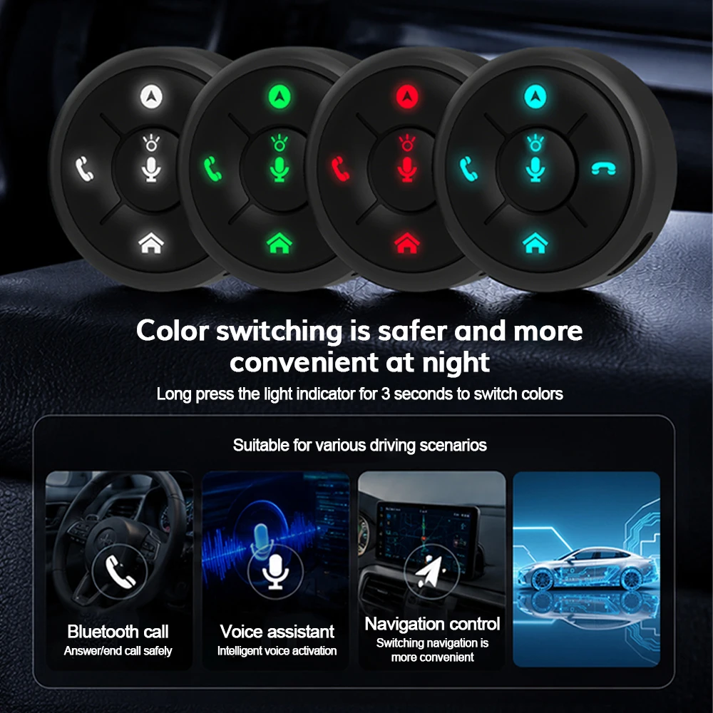 Telecomando Wireless Multifunzione per Volante, Controllo Musica, Media, Radio Auto, DVD, GPS, Pulsante Multimediale, Accessori Auto - immagine 5