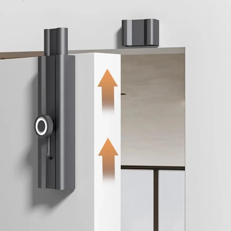 Durable Anti-theft Luminous Door Buckle Aluminum Alloy Security Sliding Door Bolt No Punching Door Buckle Guard