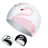 Adults High Elastic Cute Swimming Caps Women Waterproof  Pool Cap Protect Ears Long Hair Large Silicone Bath Hat 5