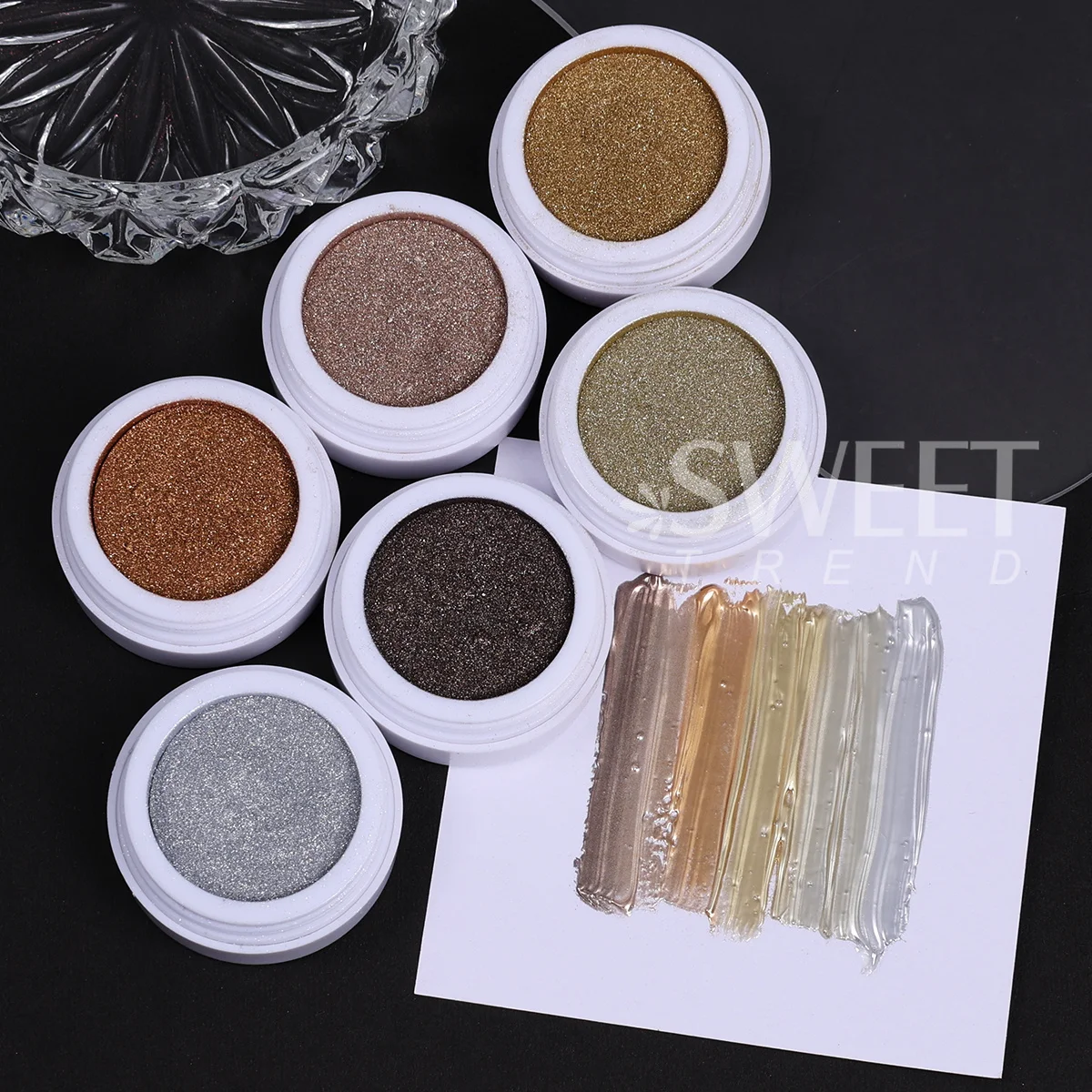 6 Color Gold Silver Chromium Nail Glitter Pigment High Quality Classic Luxury Champagne Metal Mirror Powder Gel Polish Manicure