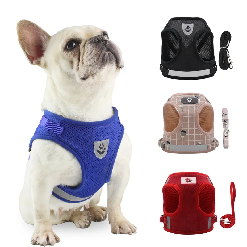 Pull Harness French Bulldog  French Bulldog Leather Harness - Reflective  Mesh Dog - Aliexpress