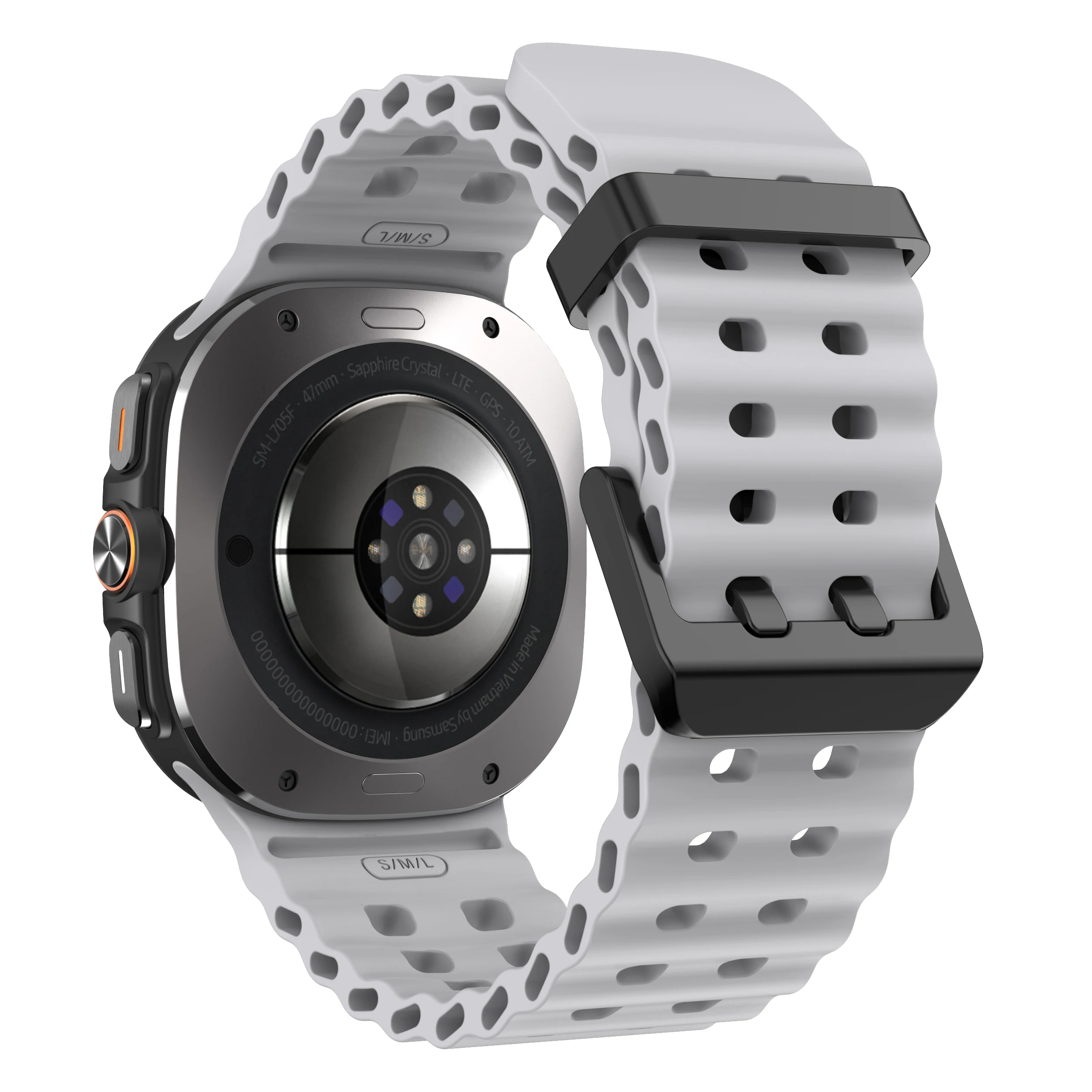 Two-Tone Sports Silicone Watch Band - Ultra Marine Bracelet Strap