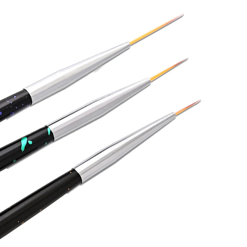 3Pcs Nail Art Liner Brushes French Stripe 3D Tips Line Stripes DIY Drawing Pen UV Gel Brushes Painting Manicure Nail Tool Sets 3