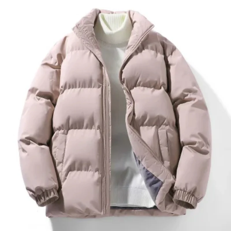 Men's Autumn Winter Solid Turtleneck Zipper Pockets Shirring Long Sleeve Cardigan Jacket Coats Casual Loose Office Lady Tops