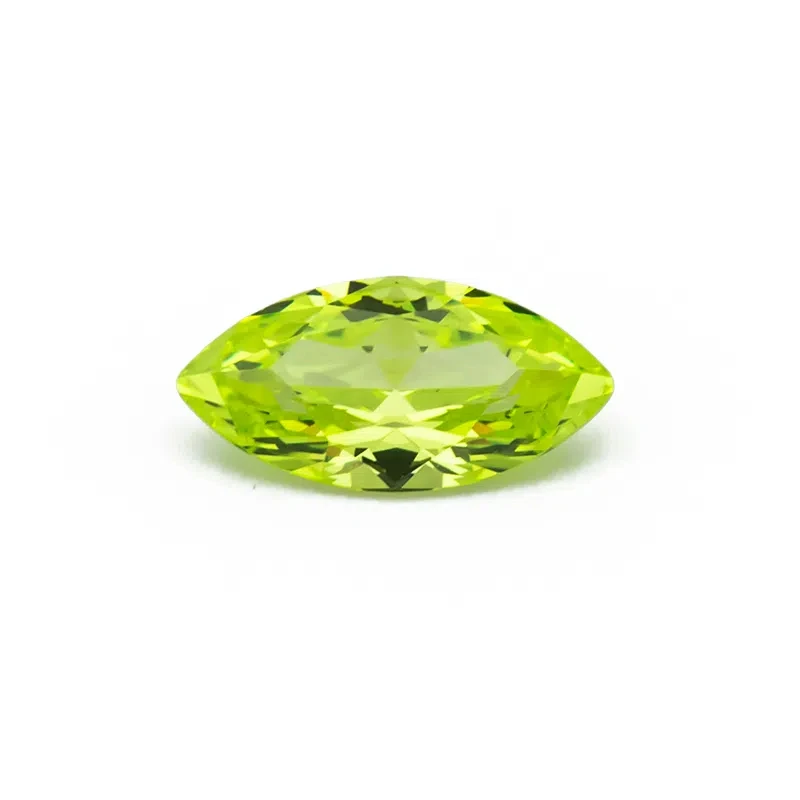 Größe 2x4mm~8x16mm Marquise Cut Lose CZ Stein AAAAA Apfelgrün Zirkonia Synthetische Edelsteine für Schmuck – Detail 1