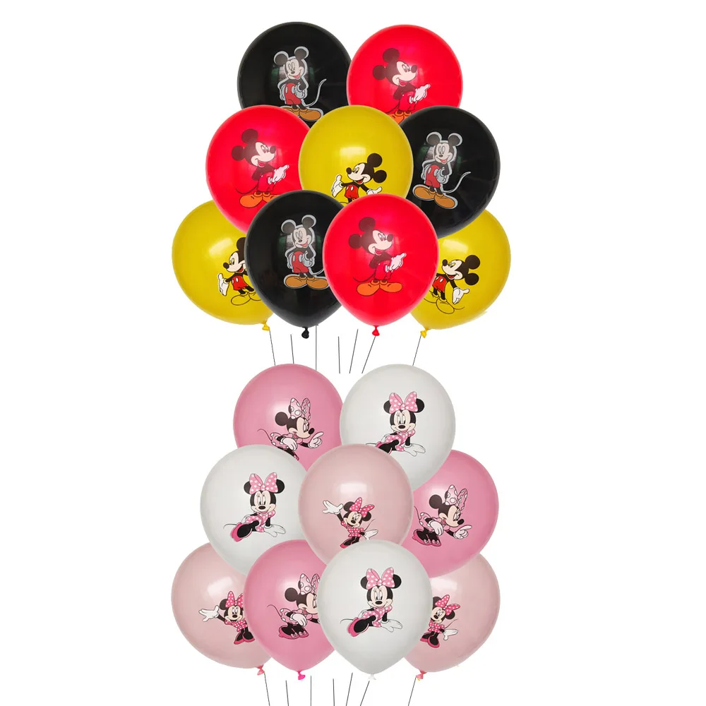 

10pcs 12inch Mickey Mouse Latex Balloons Red Black Yellow Minnie Balloon Decor Kids Birthday Party Baby Shower Helium Globos