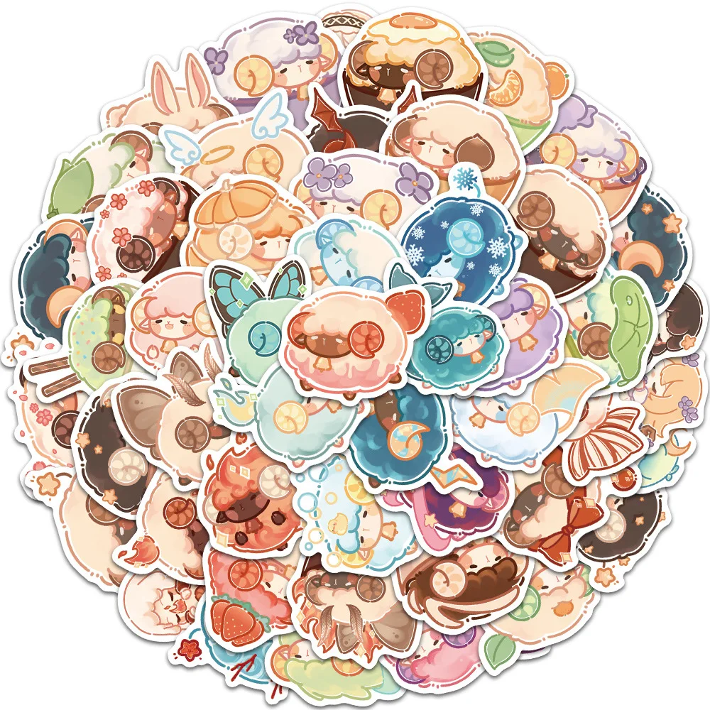 

10/50Pcs Cute Lamb Personality Cartoon Animal Graffiti Waterproof Sticker Suitcase Notebook Stationery Box Water CupWholesale