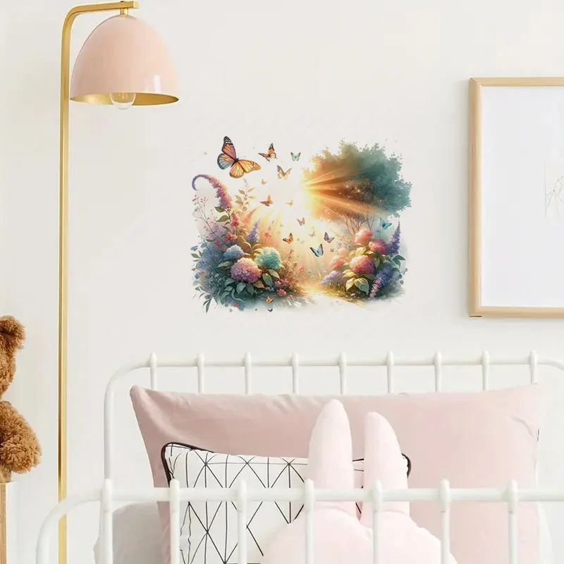 Garden Butterfly Wall Stickers, Toilet Seat Stickers, Bedroom Entrance Living Room Porch Home Decoration Wall Stickers