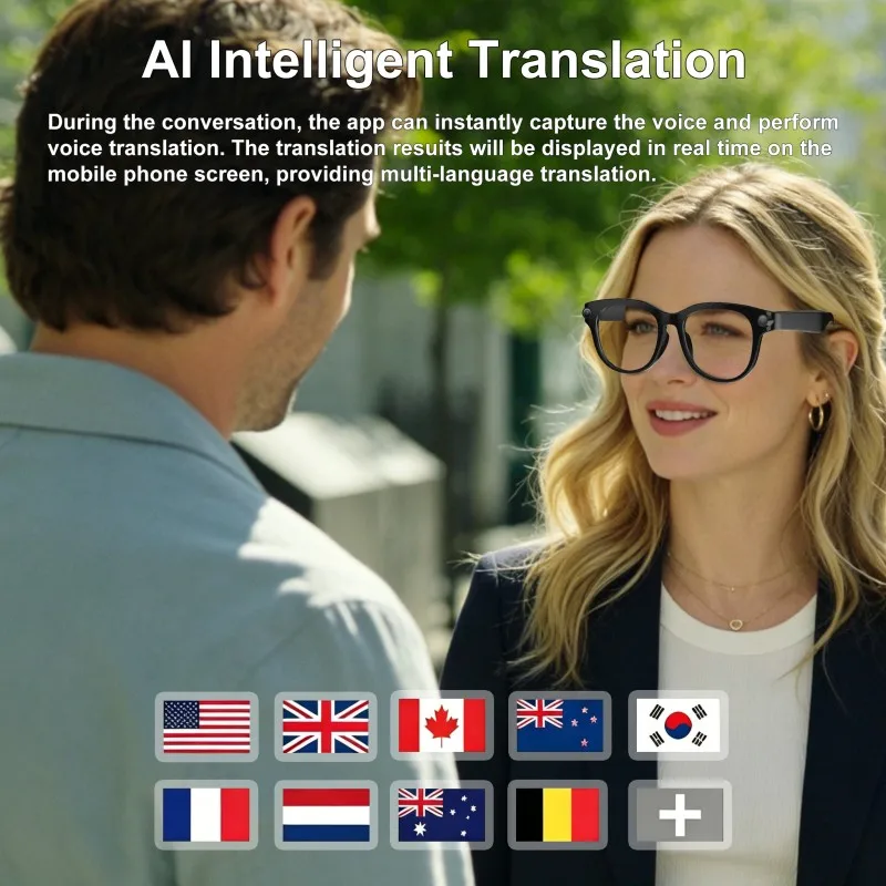 Smart AI Glasses with 1080P HD Camera – ChatGPT Voice Assistant, Bluetooth Calling, 32GB Storage, Language Translation & Music Smart Sunglasses 5
