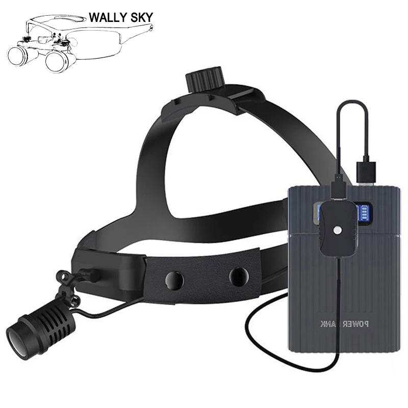 3WLEDDentalHeadlightAdjustableHeadbandHeadlamp50000LuxMedical