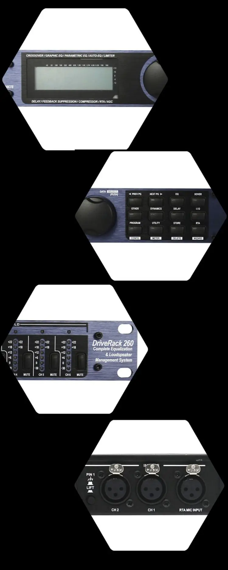 Dbx260オーディオプロセッサードライブラック、dbx driverack