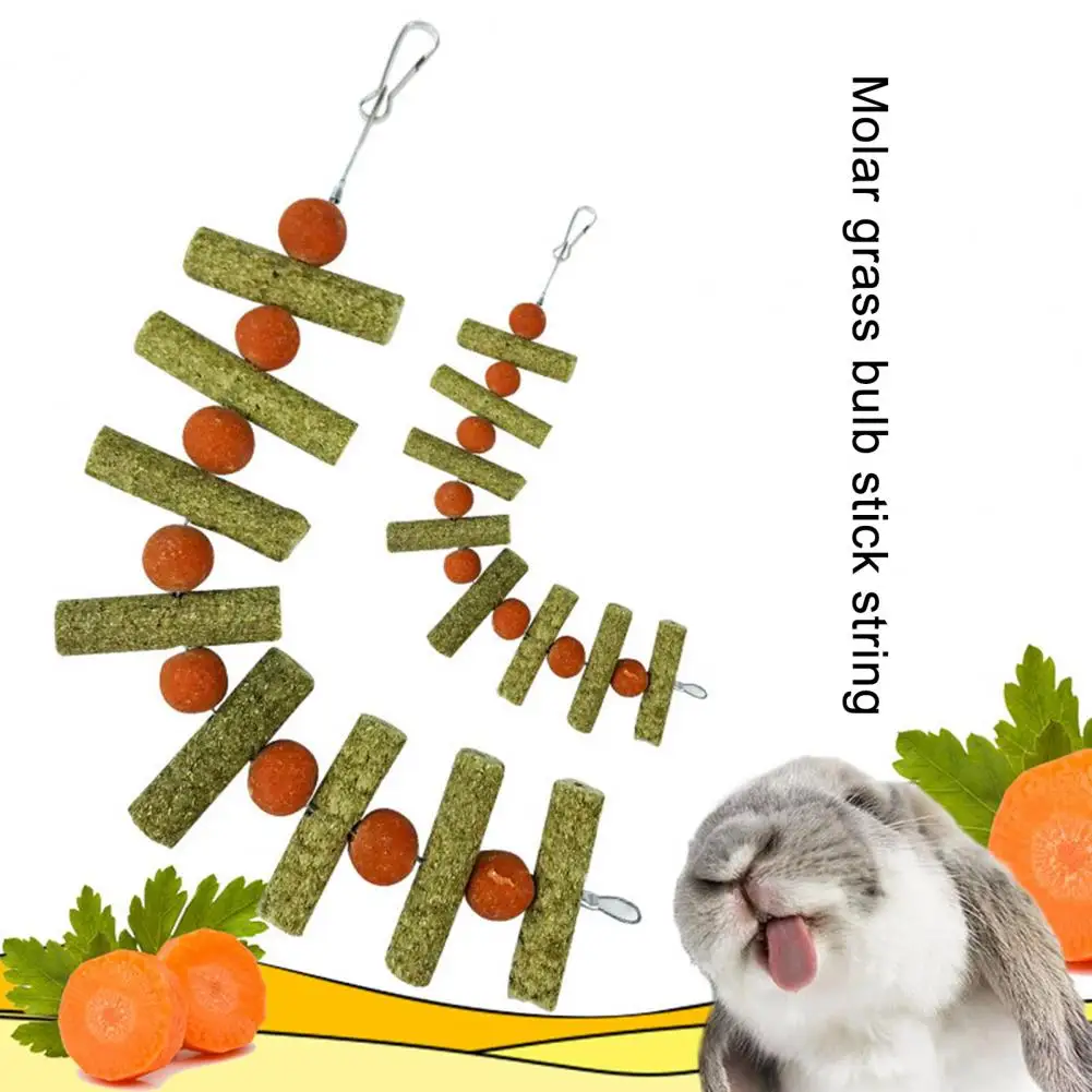 Rabbit Molar Stick Bite Resistant Natural Scent Teeth Grinding Healthy Cage Decoration Grass Ball Branch Guinea Pig Toy for Bunn