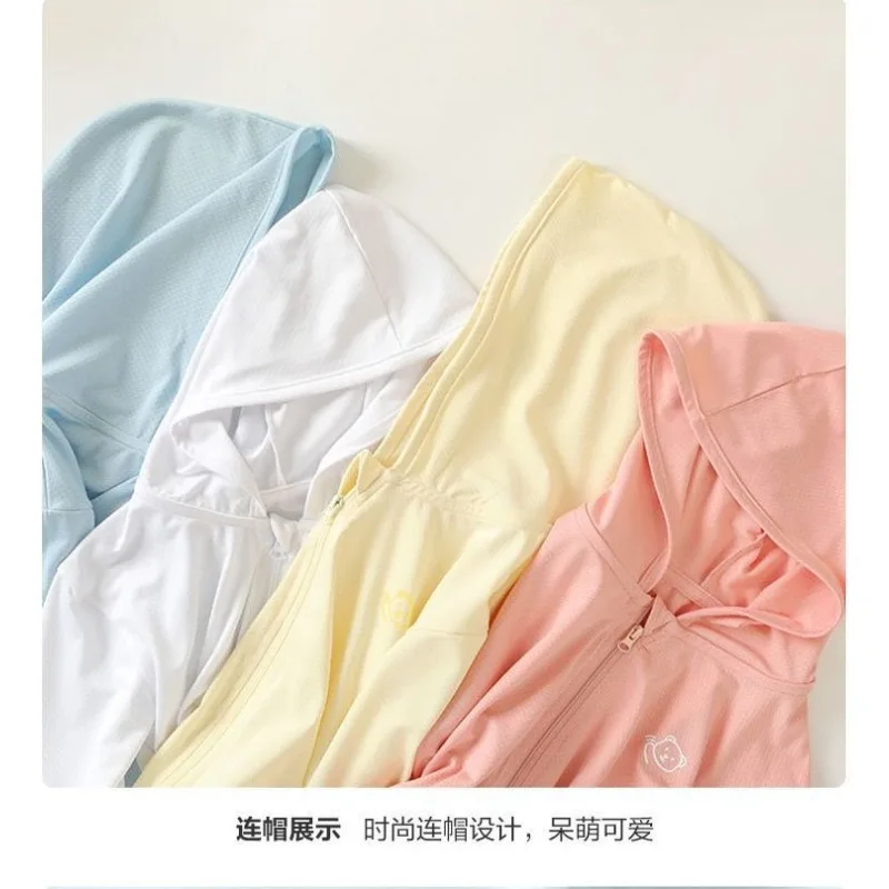 Summer Baby Girls Boys Ice Silk Jacket Kids Cartoon Printed Cardigan Outerwear Toddler Sun Protection Coat Children's Clothing