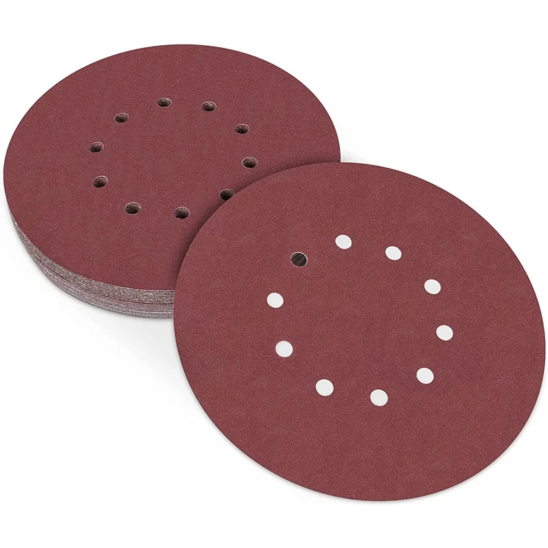 225Mm Sanding Disc Pads, 25 Pcs Hook And Loop Sandpaper Sheet For