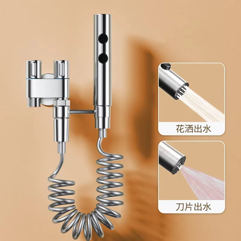 มือถือ Bidet Sprayer อุปกรณ์ห้องน้ํา Bidet ฝักบัว Anal ทําความสะอาดสุขอนามัยก๊อกน้ําผู้หญิง Dual Spout วาล์ว 1
