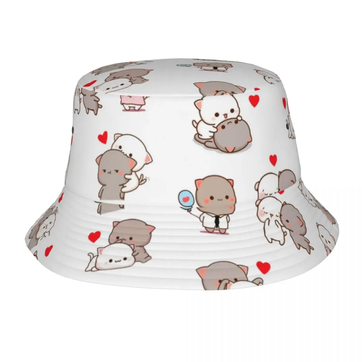 Cappello Da Pescatore Unisex Mochi Peach Cat Peach E Goma Copricapo Estivo Caldo Packable Outdoor Sport Fisherman Cap Bob Dropshipping